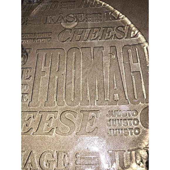 Kosta Boda Art Glass Ice Plate Cheese Platter Handle Cheese Names. 9.5" - Picture 8 of 9